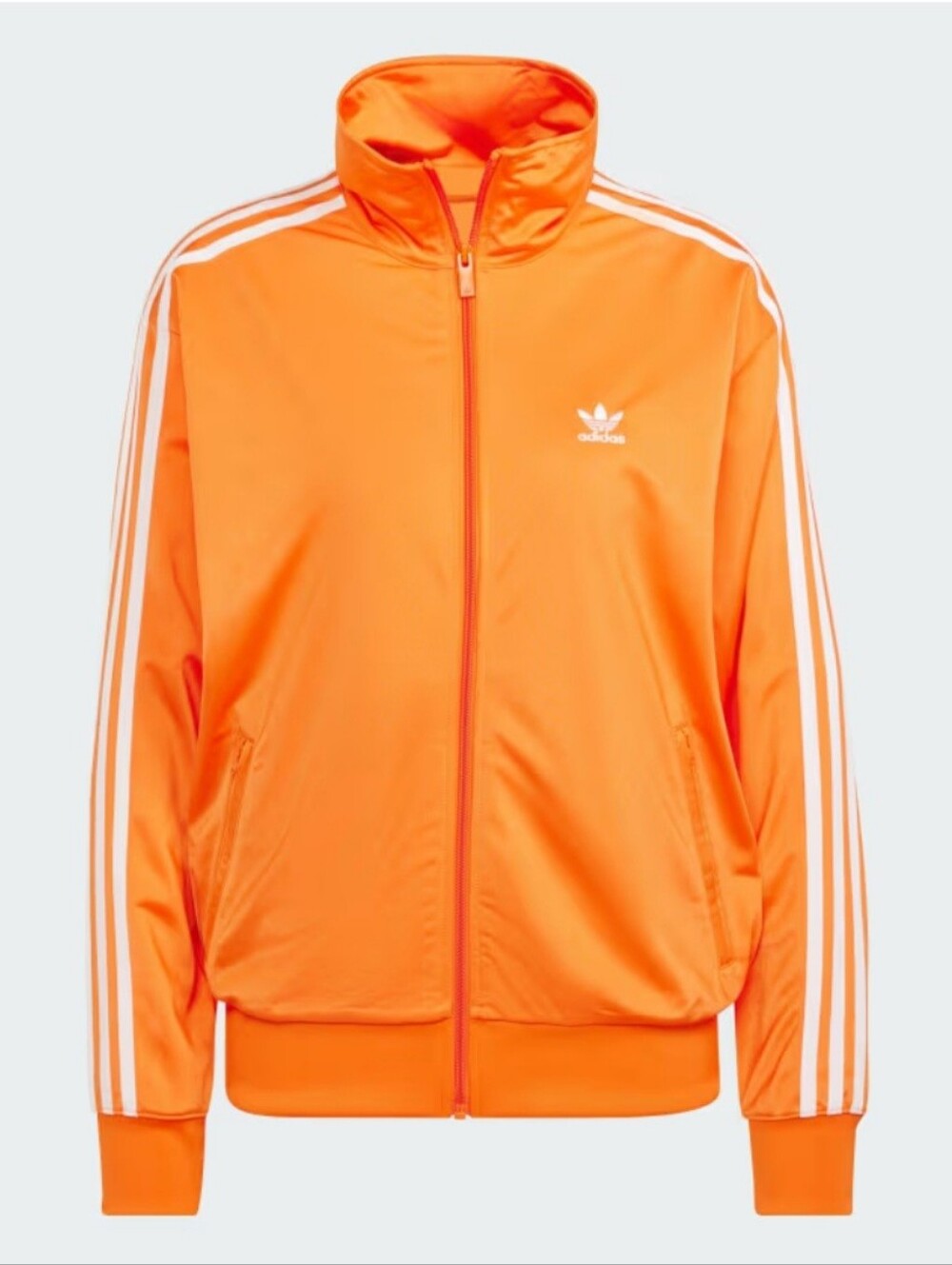 adidas Orange Track Jacket with White 3‑Stripe